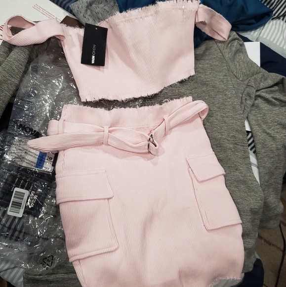 Fashion Nova Dresses & Skirts - NWT FASHION NOVA SET BABY PINK STRETCH KNIT